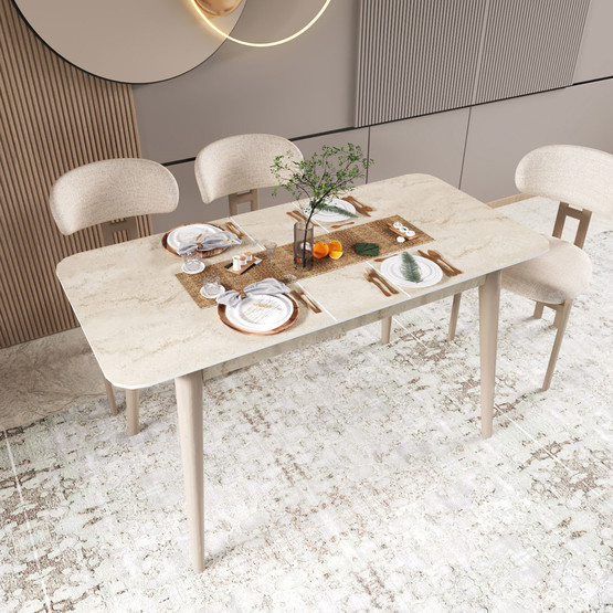 Fly Traverten Yemek Masası 140cm