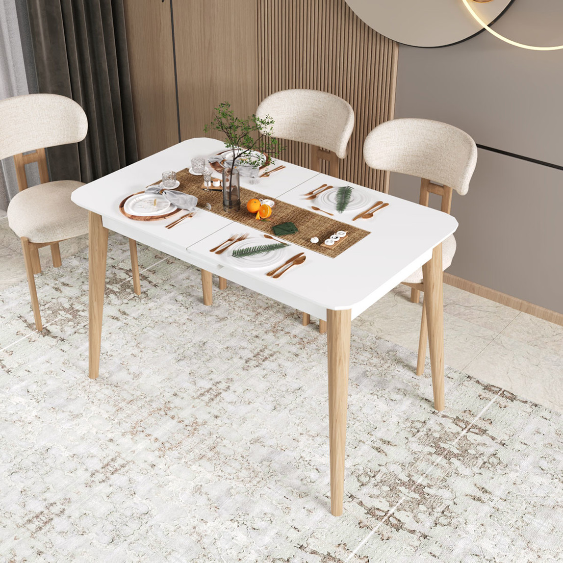    Fly Beyaz Yemek Masası 140cm 