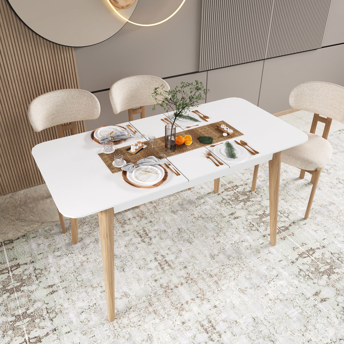    Fly Beyaz Yemek Masası 140cm 