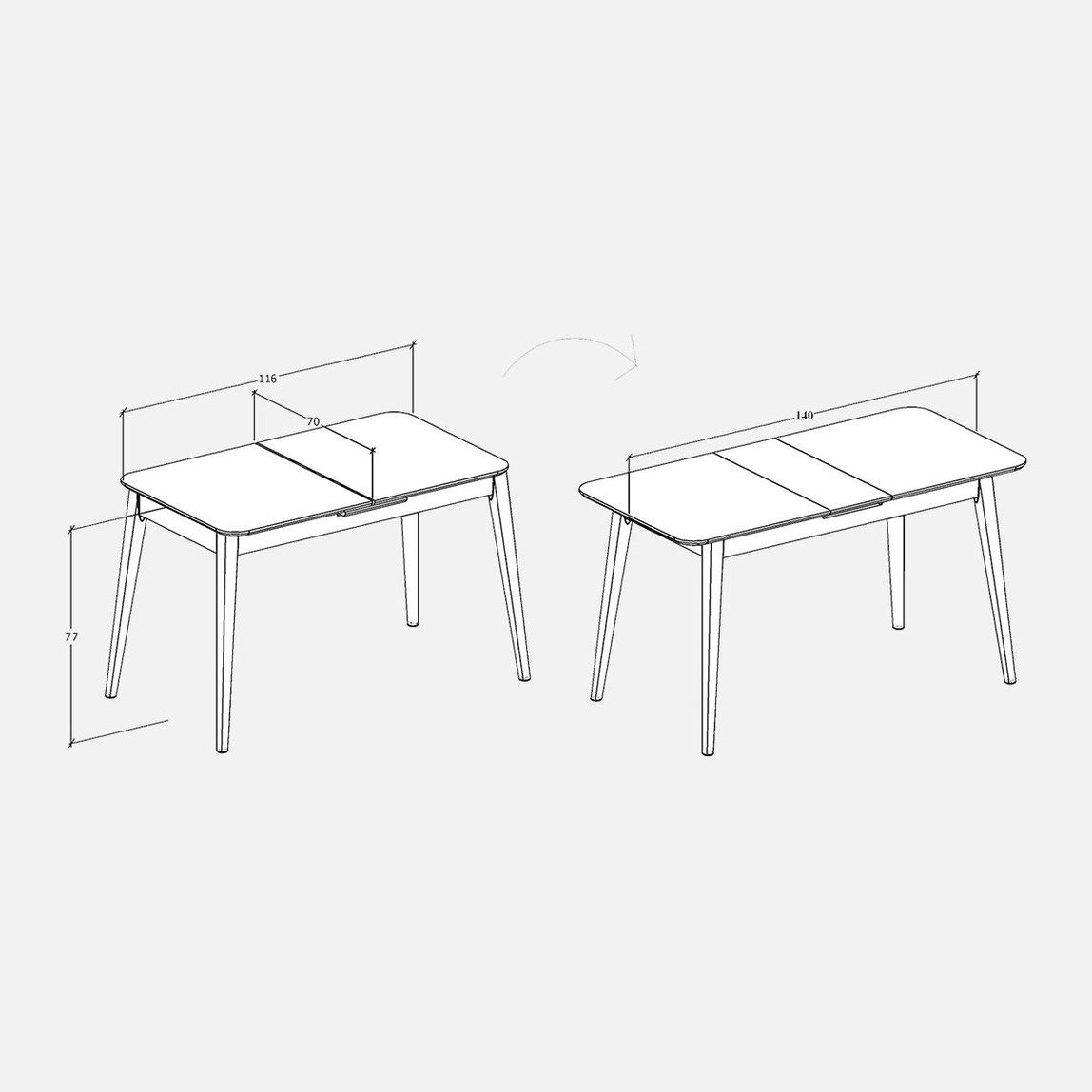    Fly Beyaz Yemek Masası 140cm 