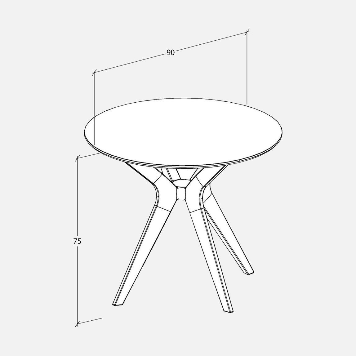    Fly Oval Yemek Masası 90x90cm 