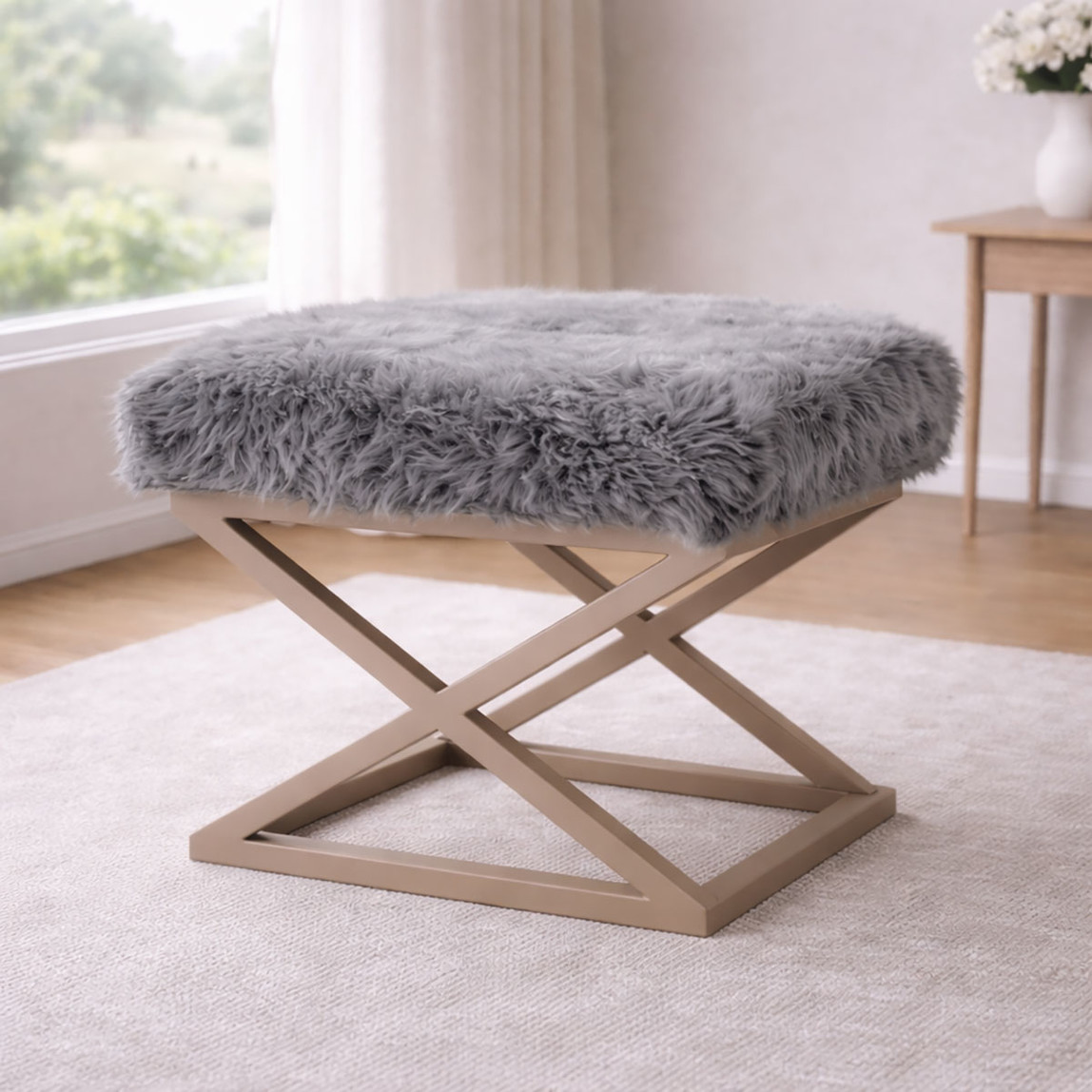    Fly Rabit Metal Ayaklı Puf 