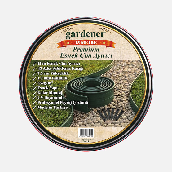 Gardener 10615 Çim Ayırıcı - 7,5cmx15m - Yeşil