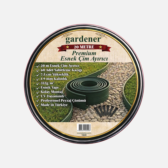 Gardener 10620 Çim Ayırıcı - 7,5cmx20m - Yeşil