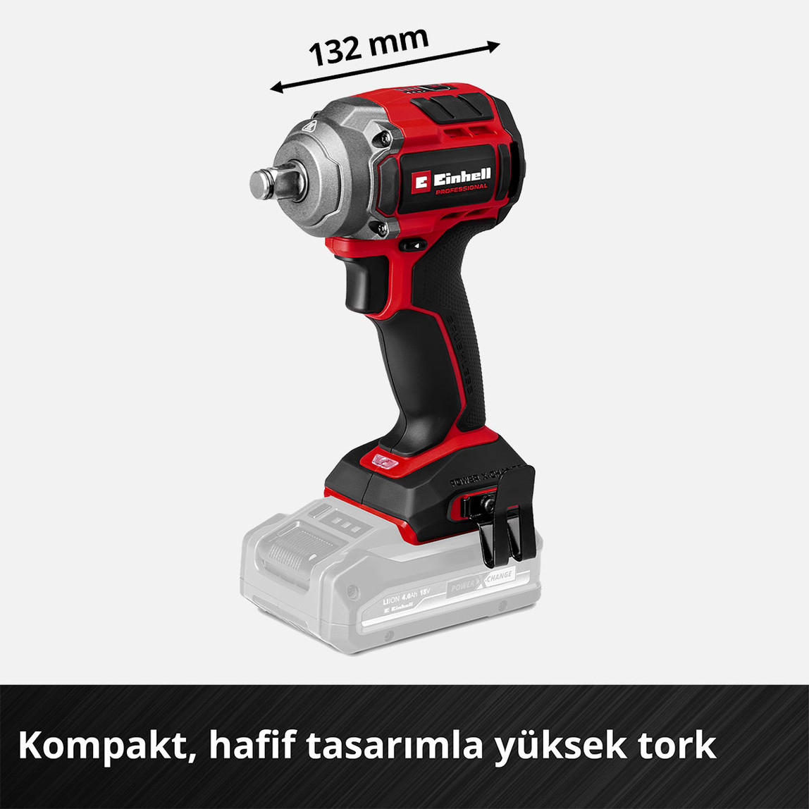    Einhell TP-CW 18/350-C Li BL-Solo Profesyonel Akülü Darbeli Somun Sıkma (Akü ve Şarj Cihazı Dahil Değildir.) 
