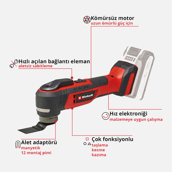 Einhell TP-MG 18 Li BL - Solo Profesyonel Akülü Raspalama Makinesi (Akü ve Şarj Cihazı Dahil Değildir.)