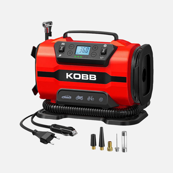 Kobb KB301 12Volt 220Volt 150 PSI Ayarlanabilir Dijital Basınç Göstergeli Lastik ve Yatak Şişirme Pompası