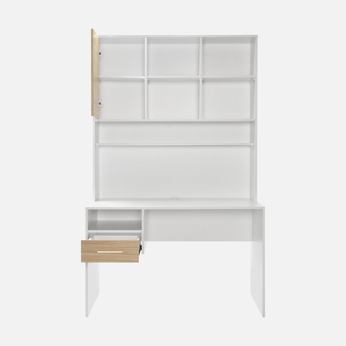    Adore London Kapaklı Çekmeceli Çalışma Masası Meşe-Beyaz 