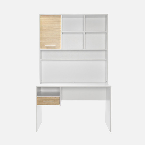 Adore London Kapaklı Çekmeceli Çalışma Masası Meşe-Beyaz