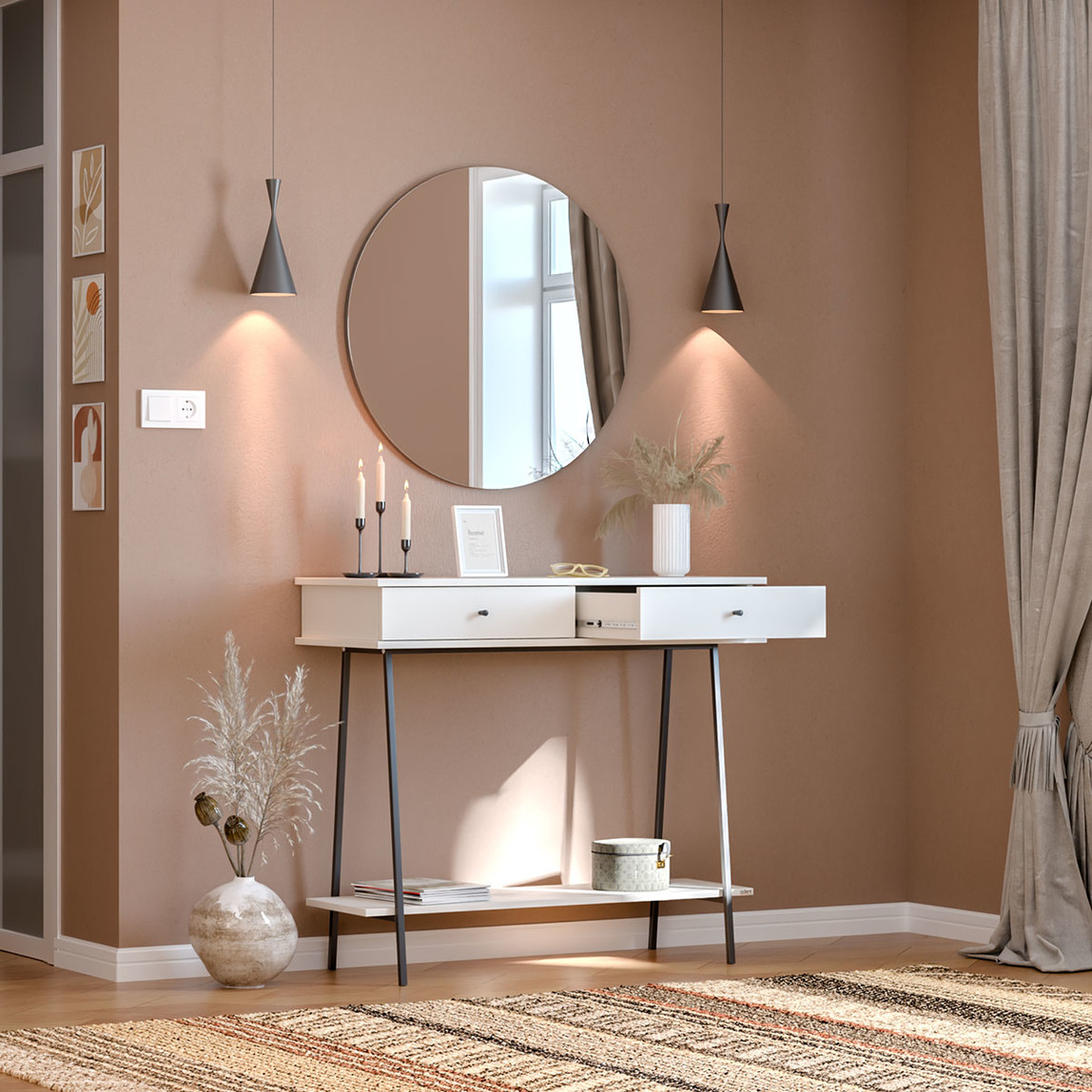    Adore Elite İki Çekmeceli Dresuar Vizon-Siyah 