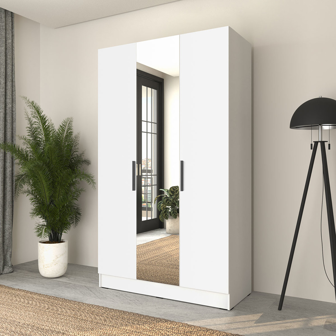    Adore Trendline 3 Kapaklı Aynalı Gardırop Beyaz 