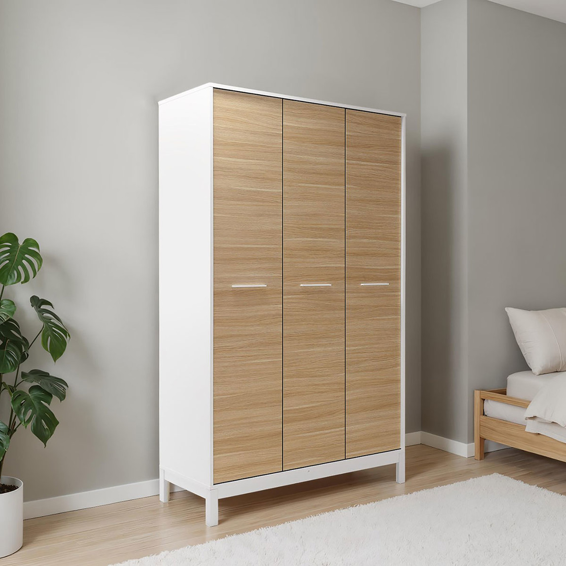    Adore London 3 Kapaklı Gardırop Meşe-Beyaz 