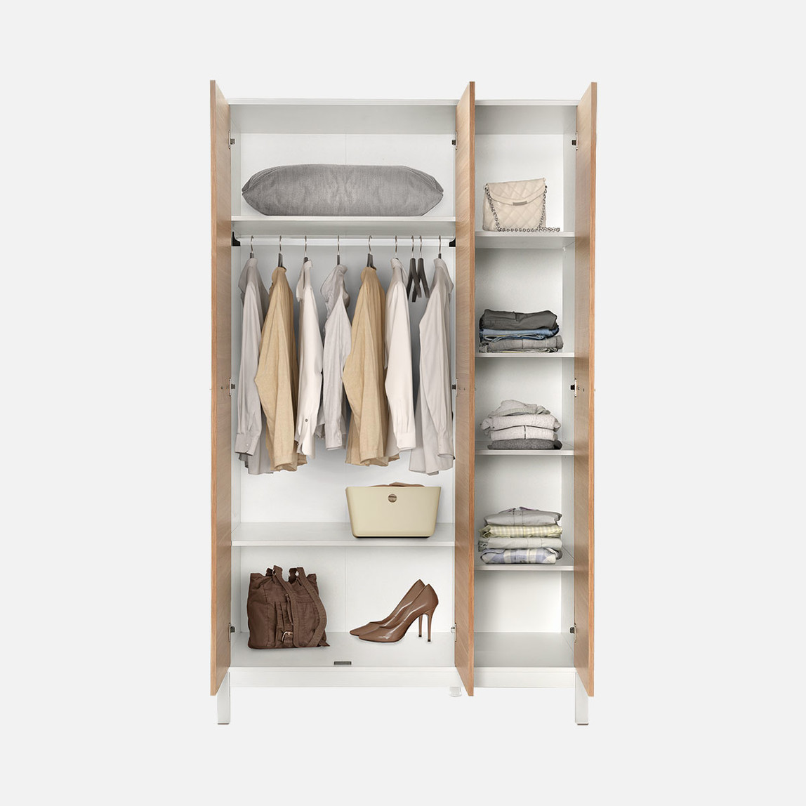    Adore London 3 Kapaklı Gardırop Meşe-Beyaz 