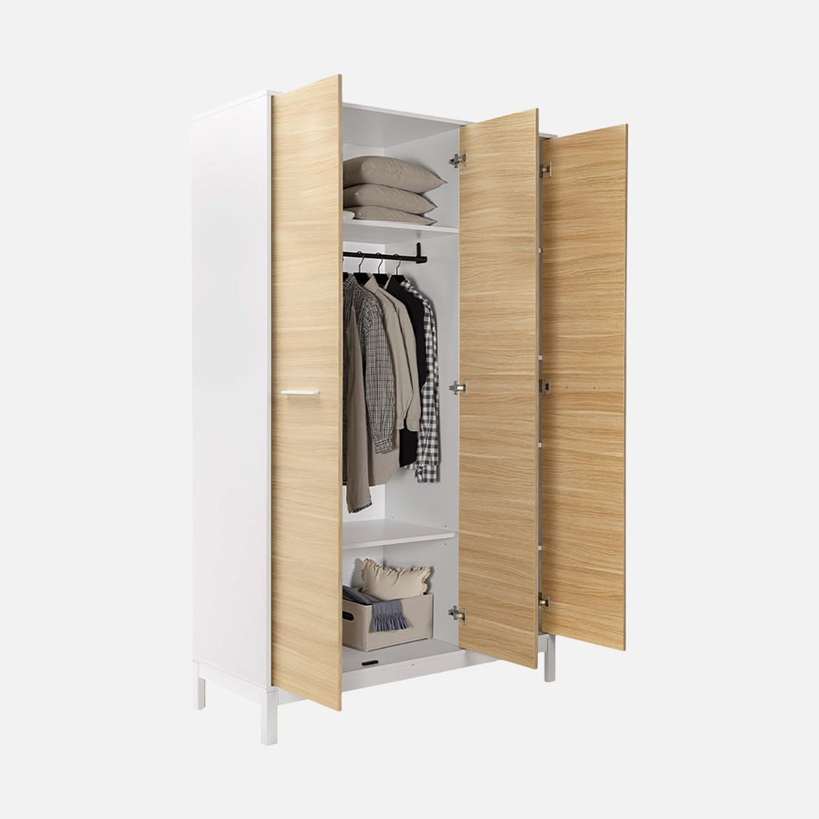    Adore London 3 Kapaklı Gardırop Meşe-Beyaz 