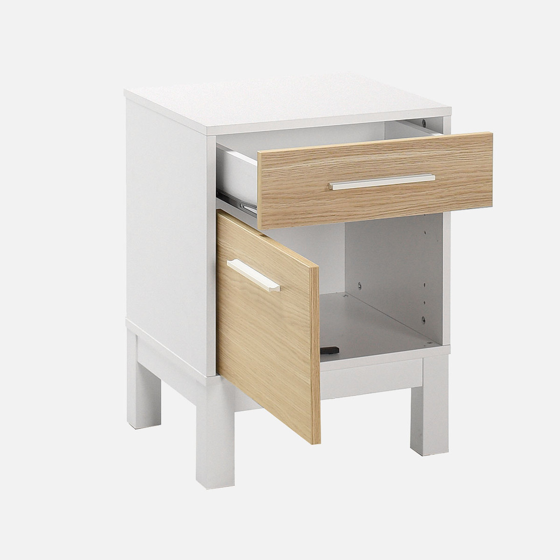    Adore London 2 Çekmeceli Komodin Meşe-Beyaz 