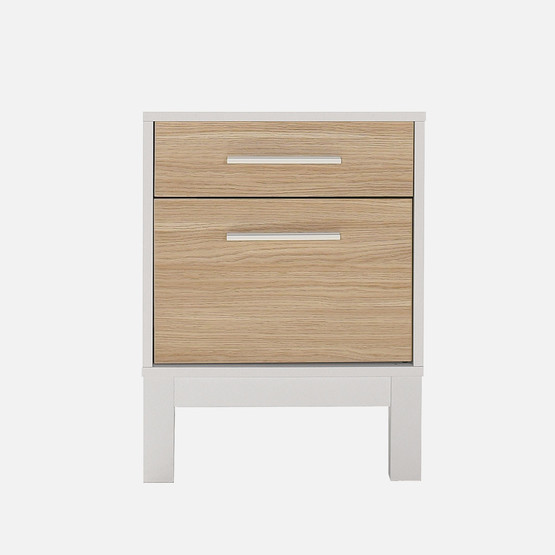 Adore London 2 Çekmeceli Komodin Meşe-Beyaz
