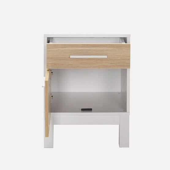 Adore London 2 Çekmeceli Komodin Meşe-Beyaz