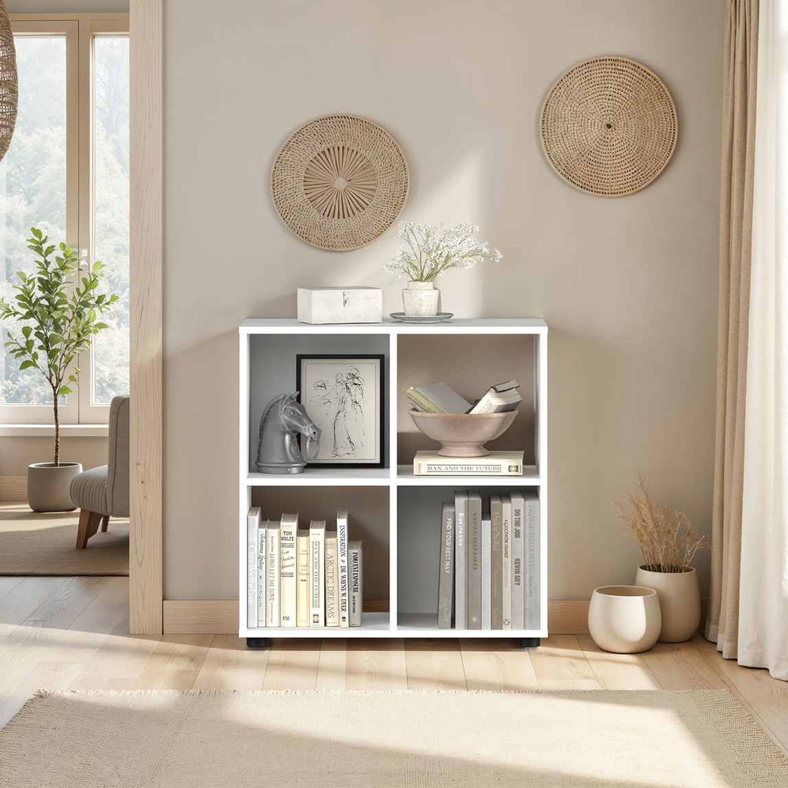    Adore Cubic 4 Bölmeli Kitaplık Beyaz 