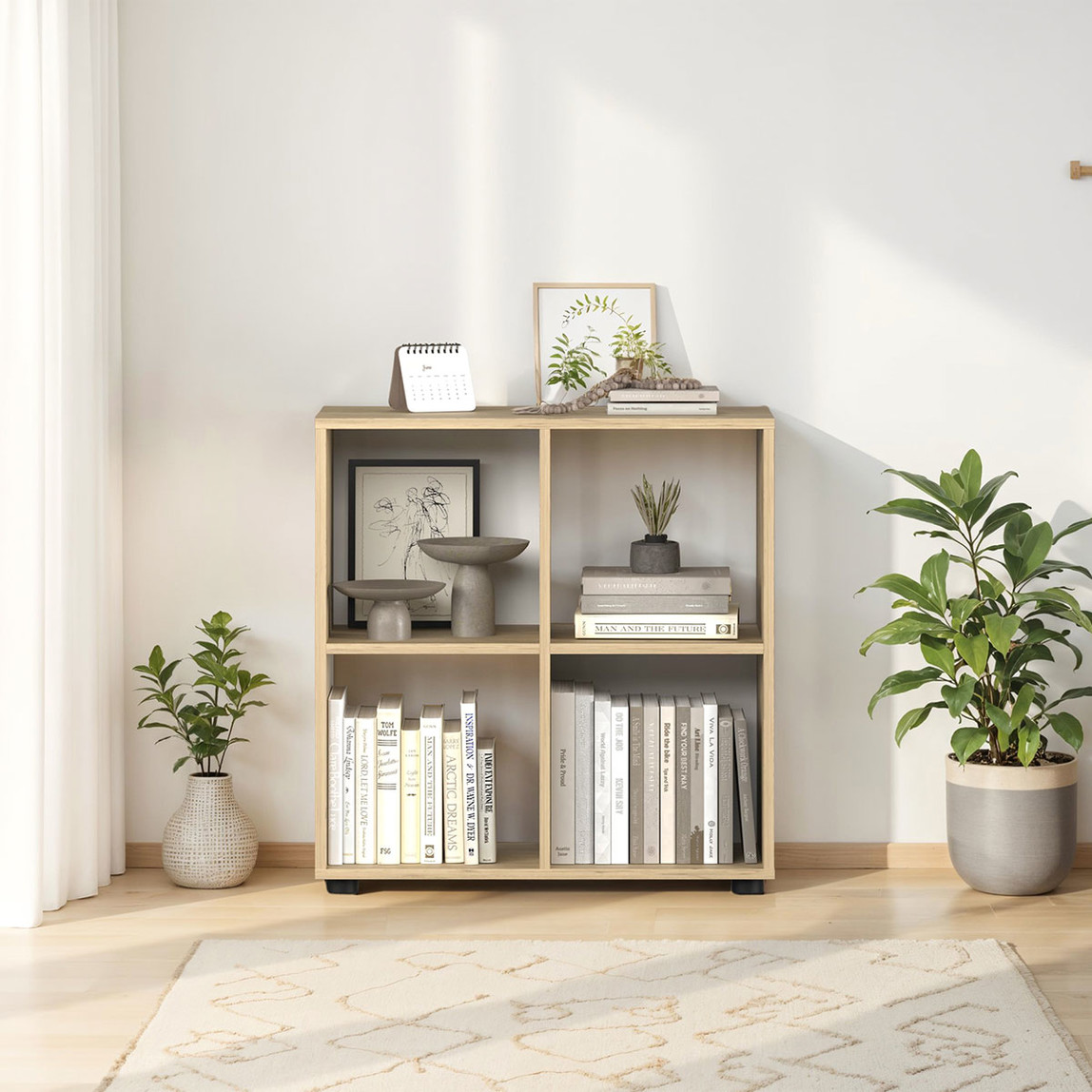    Adore Cubic 4 Bölmeli Kitaplık Florida Meşe 