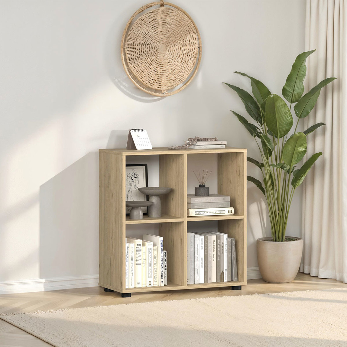    Adore Cubic 4 Bölmeli Kitaplık Florida Meşe 