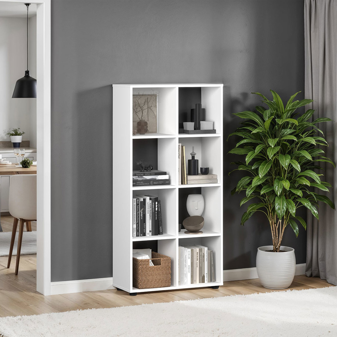    Adore Cubic 8 Bölmeli Kitaplık Beyaz 