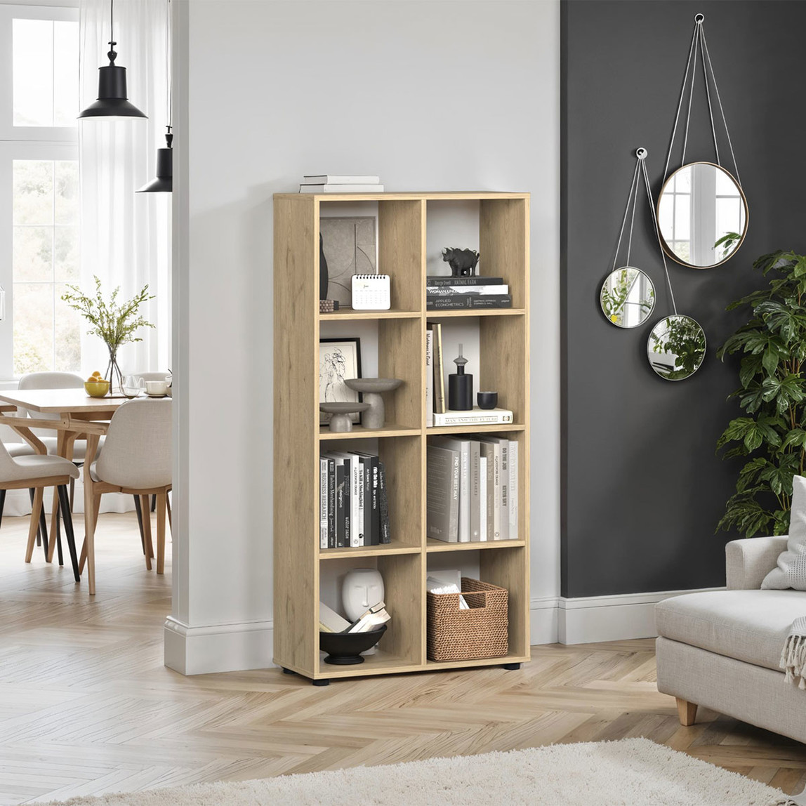    Adore Cubic 8 Bölmeli Kitaplık Florida Meşe 