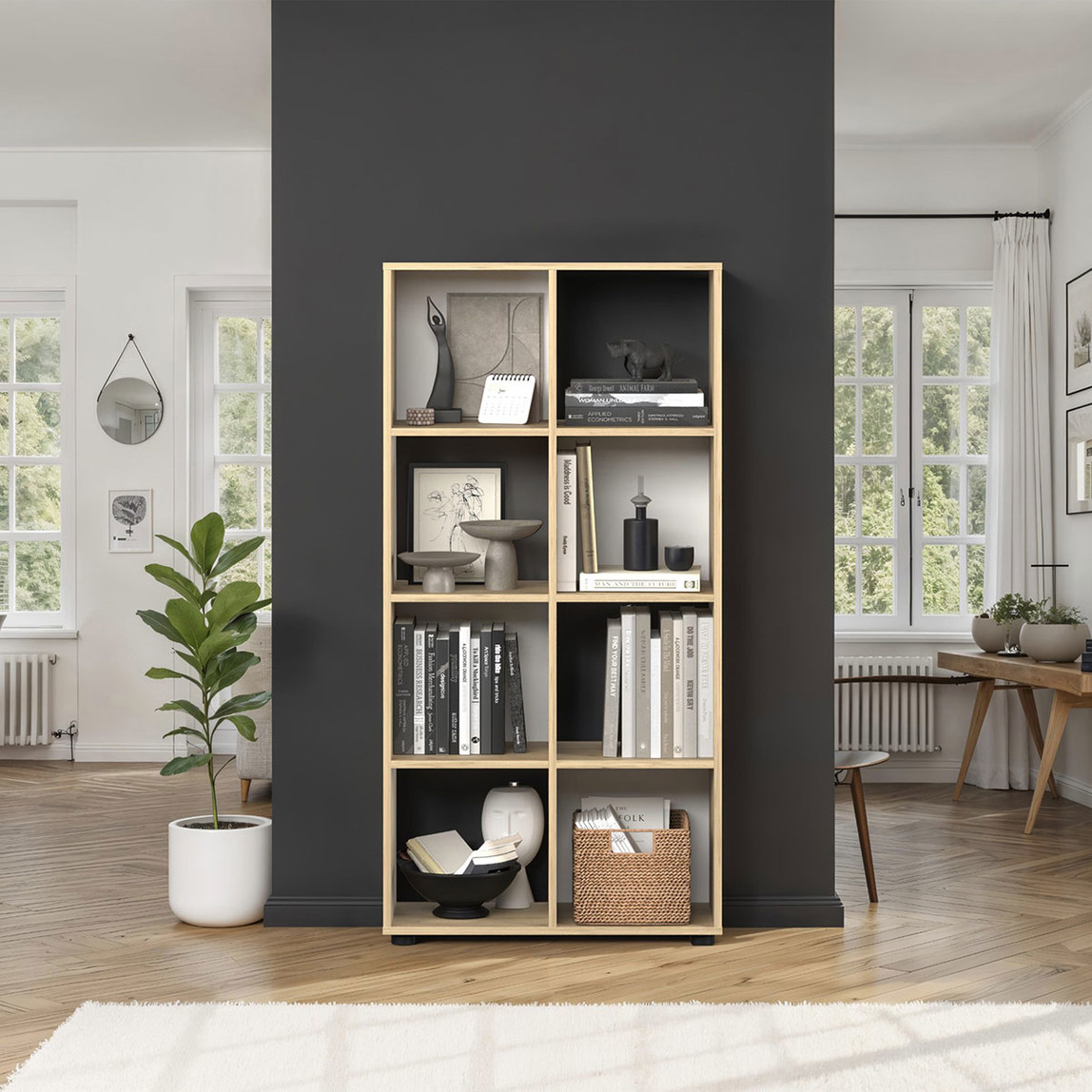    Adore Cubic 8 Bölmeli Kitaplık Florida Meşe 