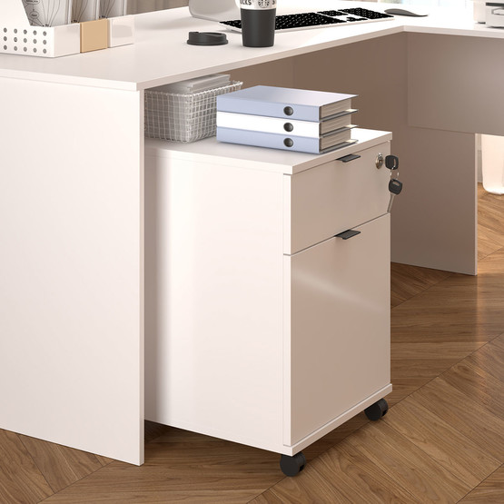 Adore Rio Kilitli Çekmeceli Keson Beyaz