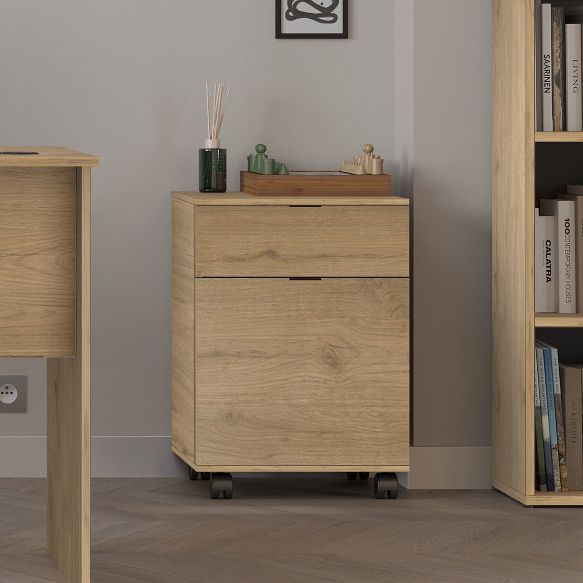    Adore Rio Kilitli Çekmeceli Keson Florida Meşe 