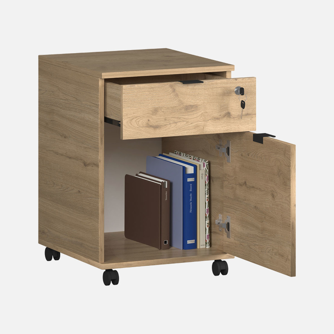    Adore Rio Kilitli Çekmeceli Keson Florida Meşe 