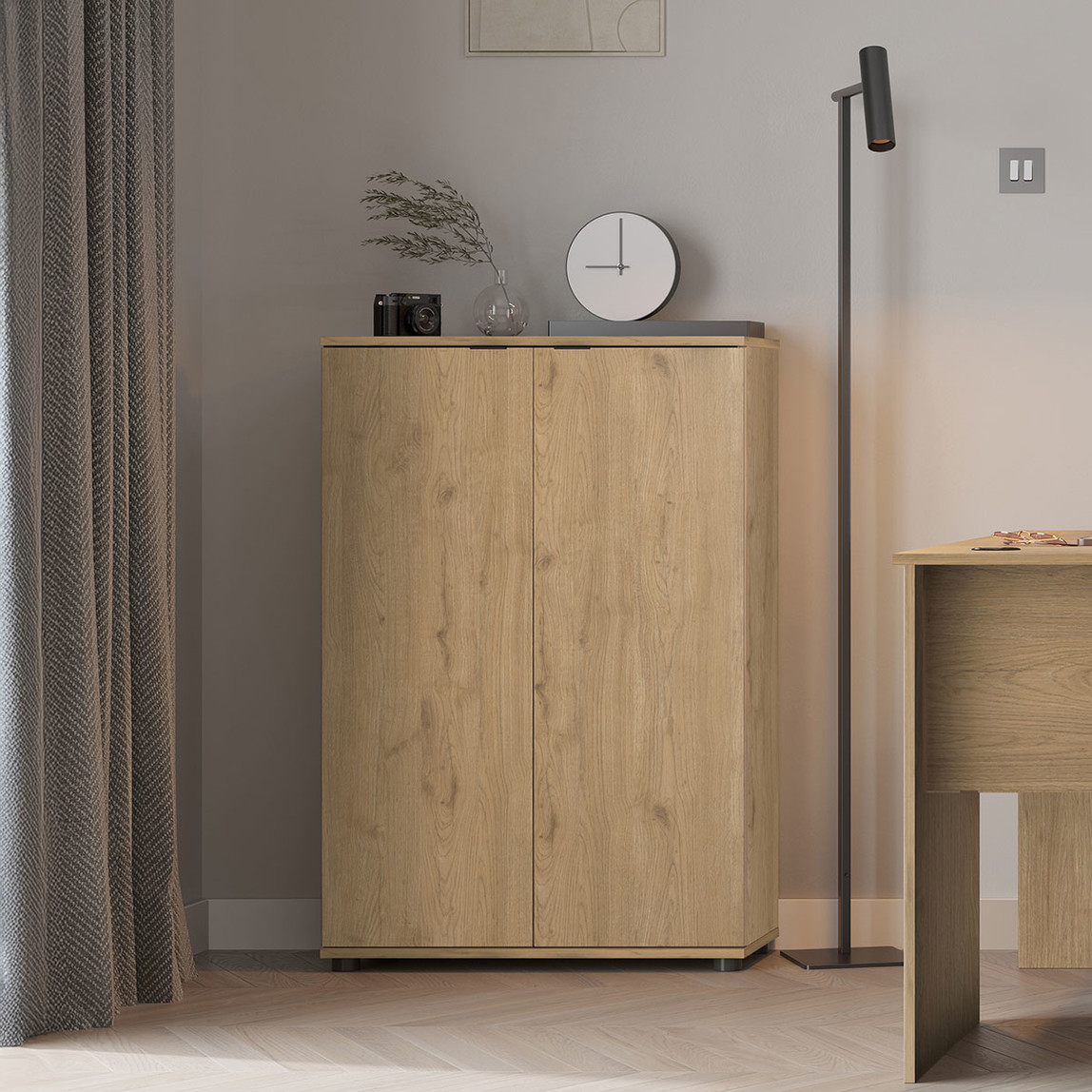    Adore Rio 3 Raflı Kapaklı Kitaplık Florida Meşe 