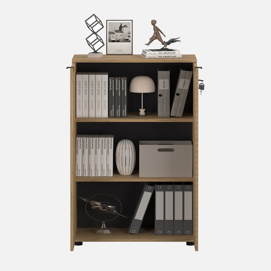    Adore Rio 3 Raflı Kapaklı Kitaplık Florida Meşe 