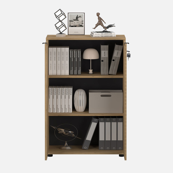 Adore Rio 3 Raflı Kapaklı Kitaplık Florida Meşe