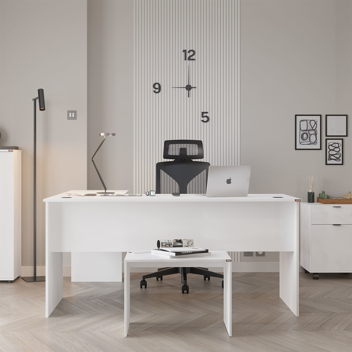    Adore Rio L Ofis Masası Beyaz 