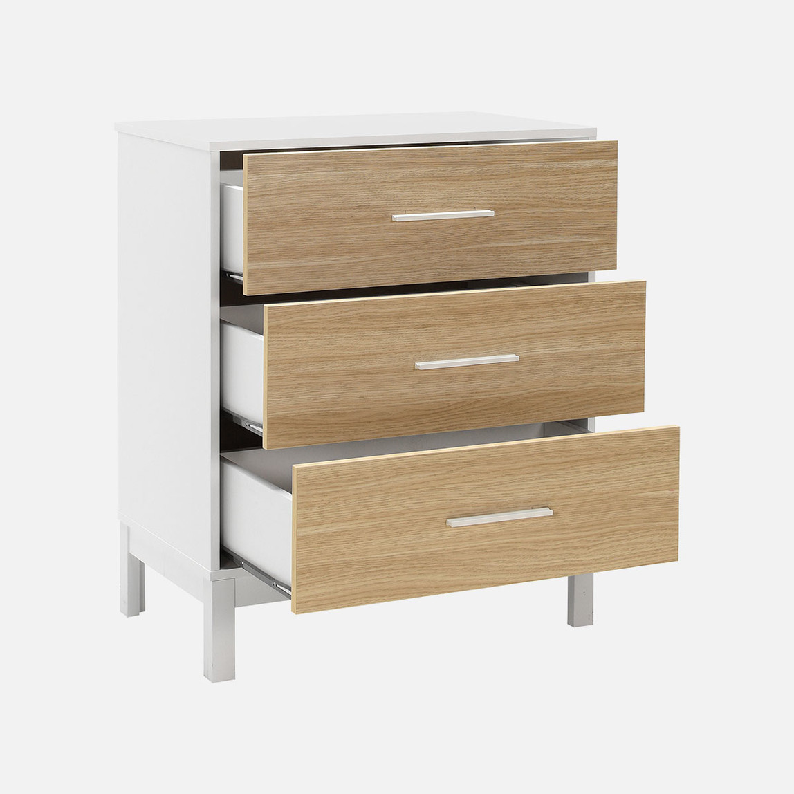    Adore London 3 Çekmeceli Şifonyer Meşe-Beyaz 