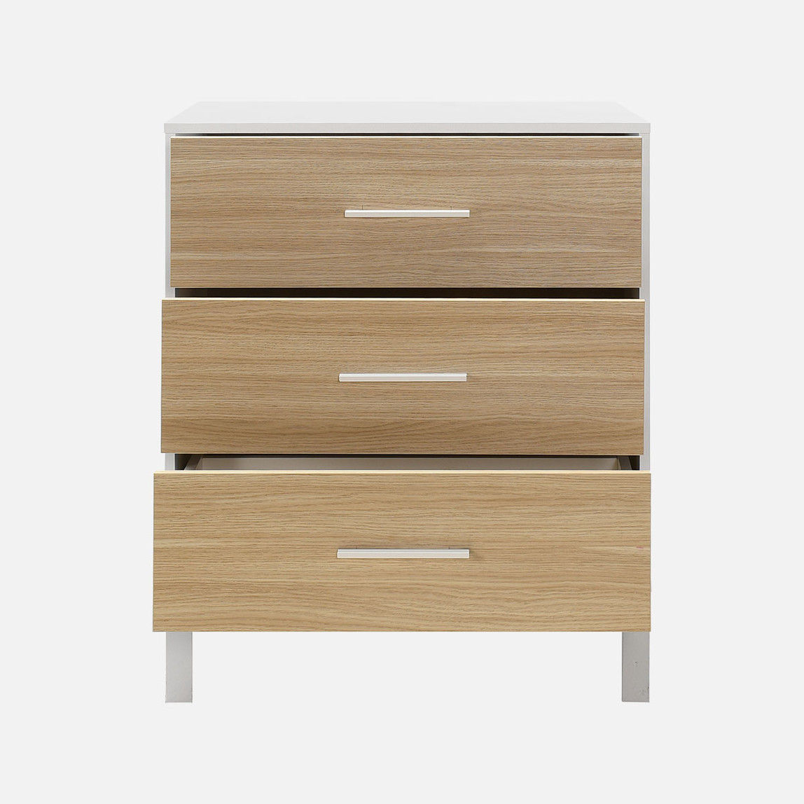    Adore London 3 Çekmeceli Şifonyer Meşe-Beyaz 