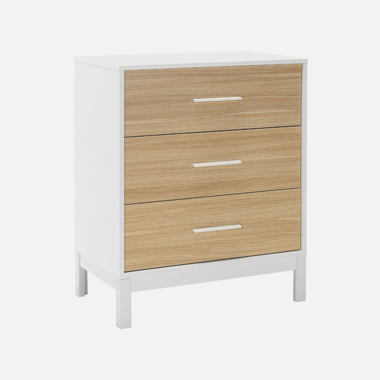 Adore London 3 Çekmeceli Şifonyer Meşe-Beyaz