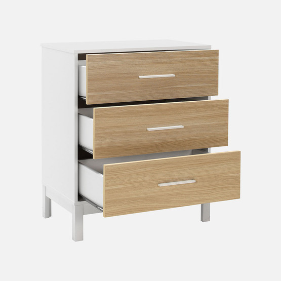 Adore London 3 Çekmeceli Şifonyer Meşe-Beyaz