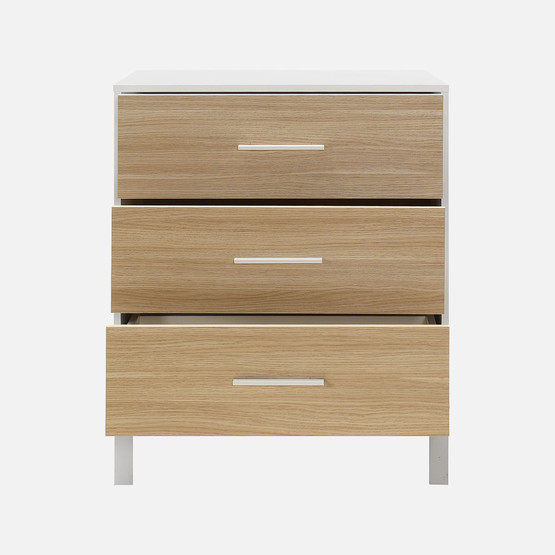 Adore London 3 Çekmeceli Şifonyer Meşe-Beyaz