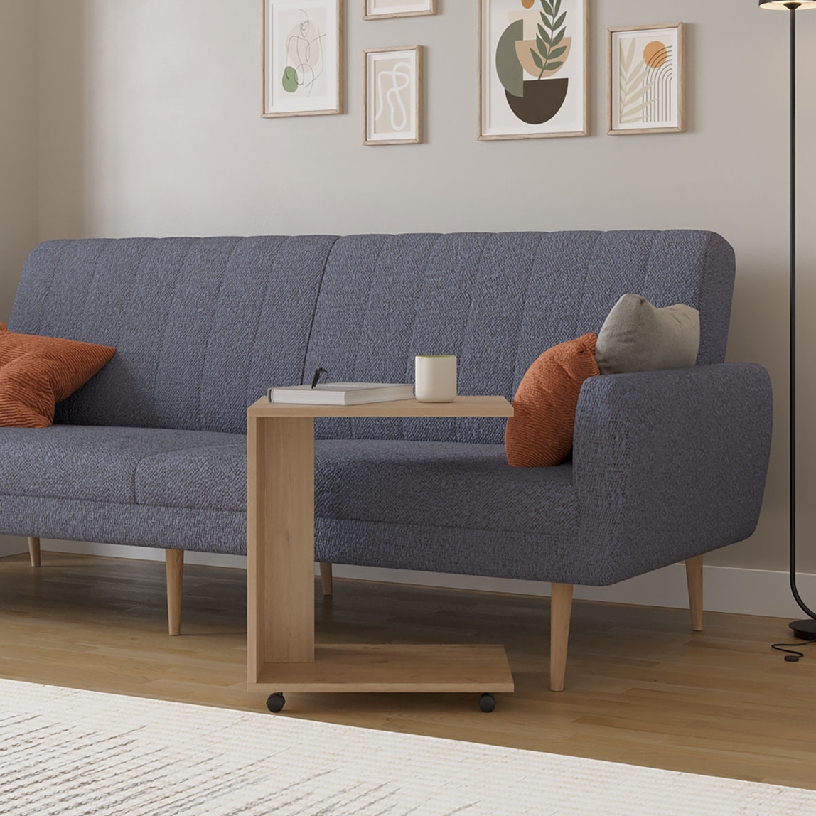    Adore Çok Amaçlı Tekerlekli C Koltuk Sehpası Florida Meşe 