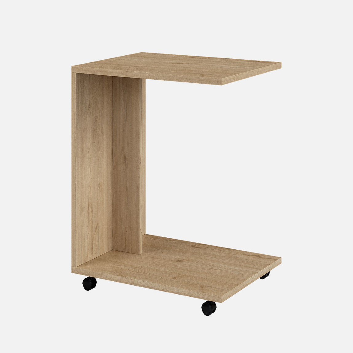    Adore Çok Amaçlı Tekerlekli C Koltuk Sehpası Florida Meşe 