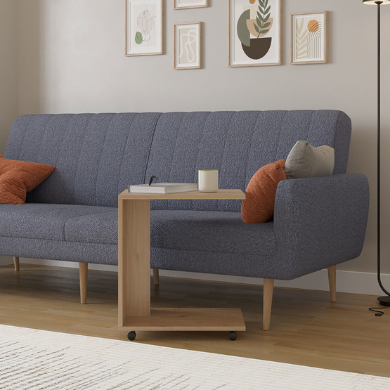 Adore Çok Amaçlı Tekerlekli C Koltuk Sehpası Florida Meşe