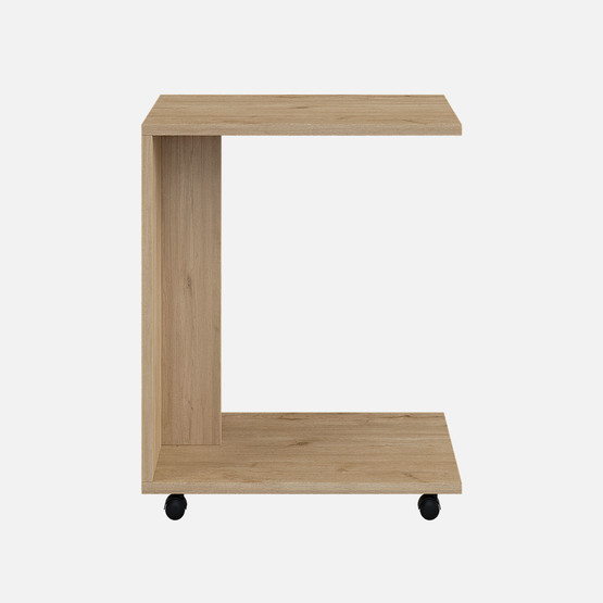 Adore Çok Amaçlı Tekerlekli C Koltuk Sehpası Florida Meşe