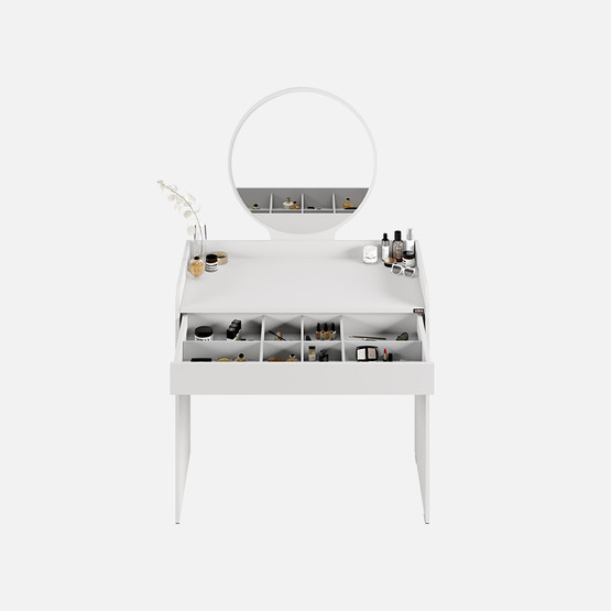 Adore Curve Makyaj Masası Diamond Beyaz