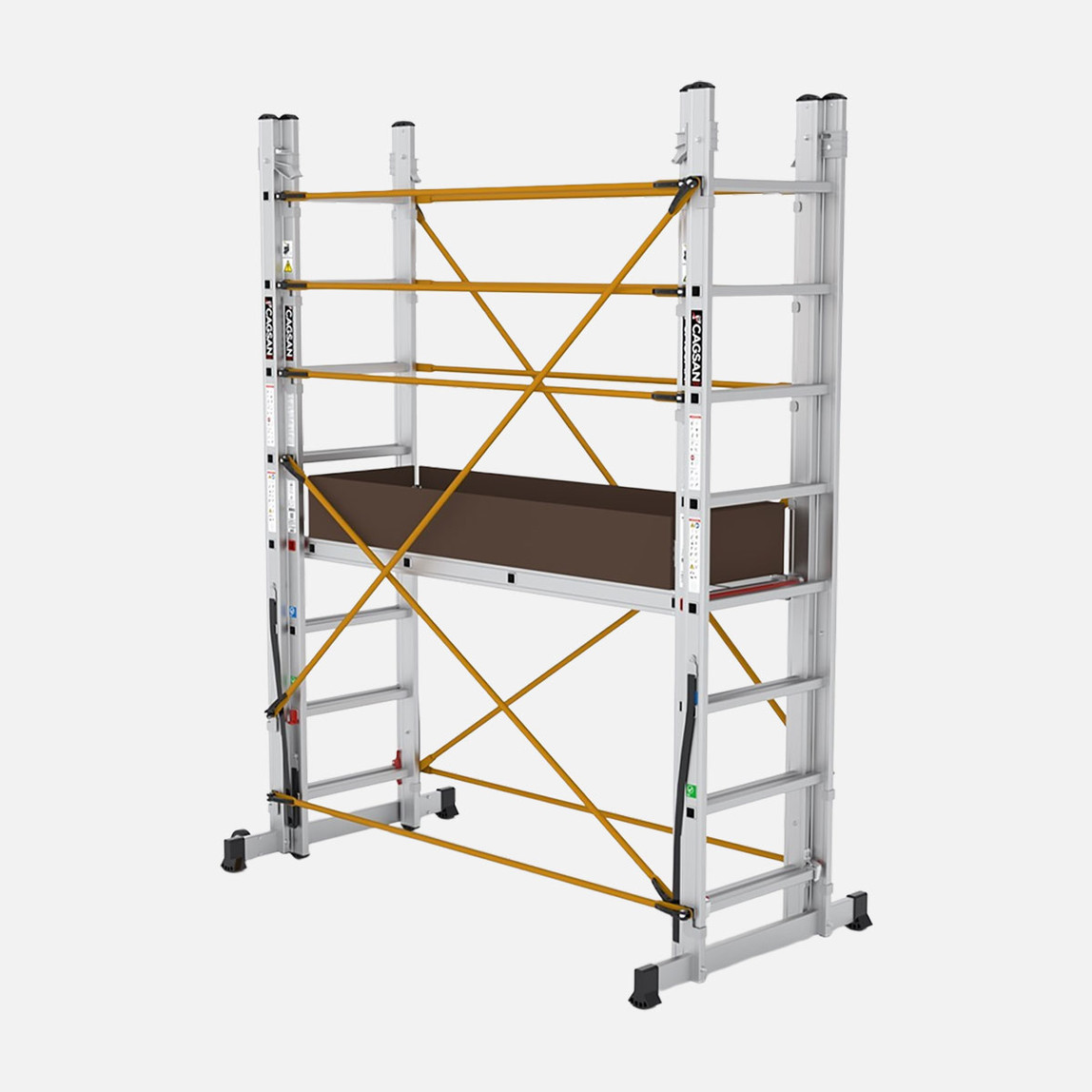    Çağsan Polysafe 2x8 Basamaklı Çok Amaçlı İskele Merdiven 