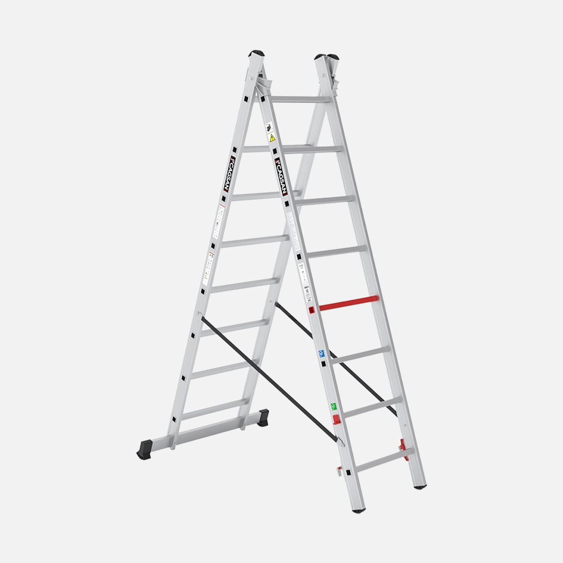    Çağsan Polysafe 2x8 Basamaklı Çok Amaçlı İskele Merdiven 