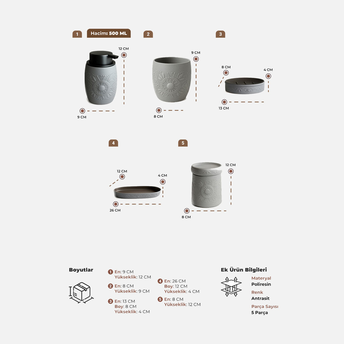    Primanova Clista Diş Fırçalık Antrasit 