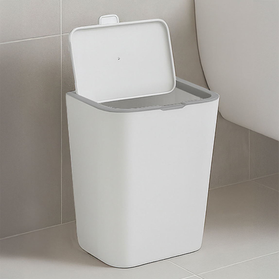    Flip Çöp Kovası Beyaz 6L 