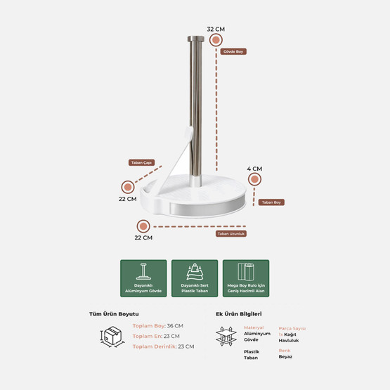 Primanova Mega Kağıt Havluluk Beyaz