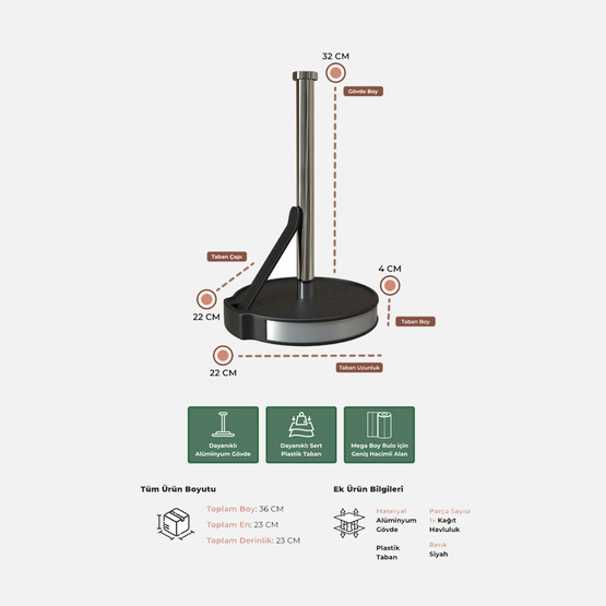 Primanova Mega Kağıt Havluluk Siyah